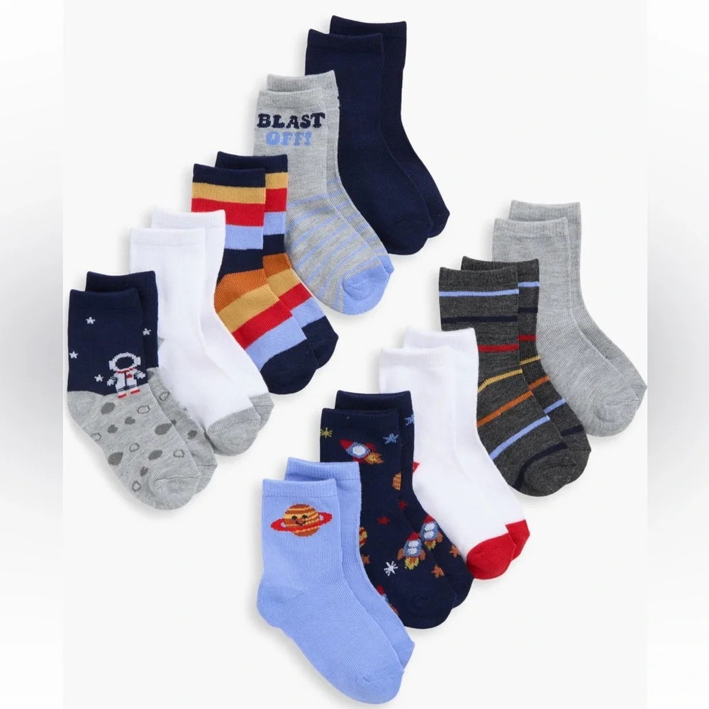Capelli Kids 10 Pair Ankle Socks 2-4T NWT Novelty Bundle